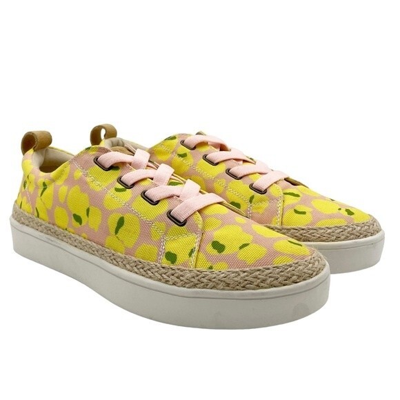 Spenco Malibu Lace Summer Platform Sneaker Bokeh Blush & Yellow Women’s Size 10 - Picture 6 of 16